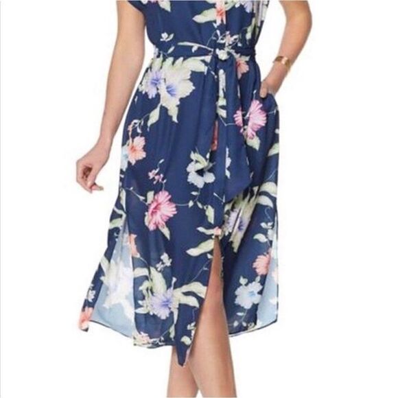 Colleen Lopez Size 2X garden gate navy floral dress.  Flowy & comfortable - Picture 3 of 7
